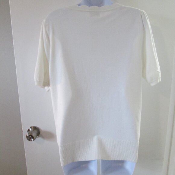 Melissa Paige Scalloped Short-Sleeve Sweater Sz L NWT - Picture 10 of 12